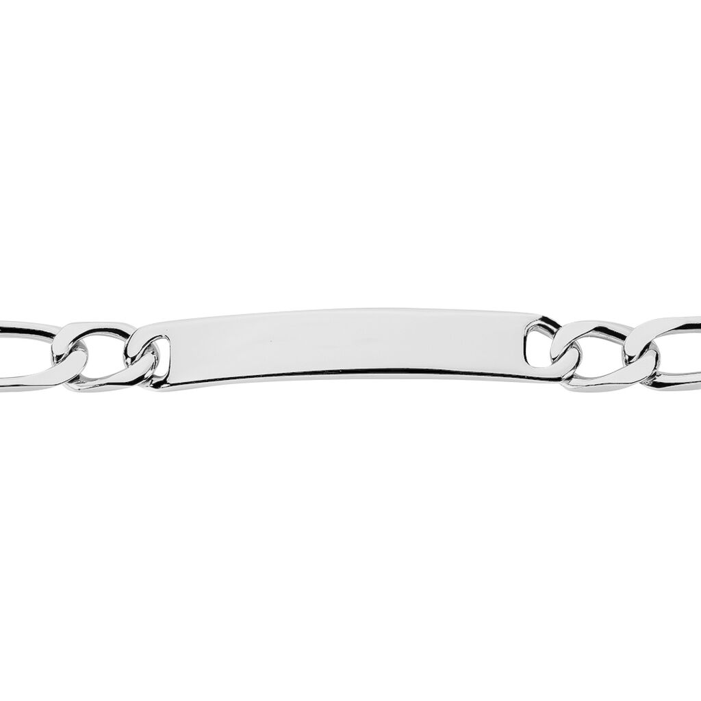 Bracelet Identité Vivian Maille Alternee 1/3 Argent Blanc - Gourmettes Homme | Histoire d’Or