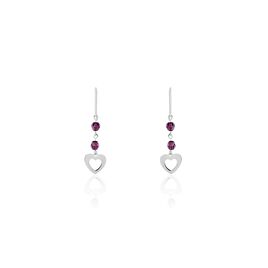 Boucles D'oreilles Pendantes Hazan Argent Blanc Pierre De Synthese - Boucles d'Oreilles Coeur Femme | Histoire d’Or