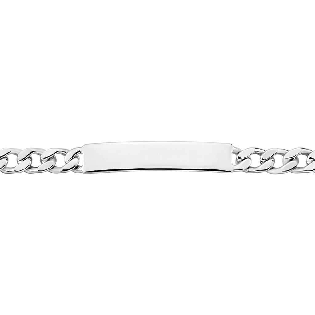 Bracelet Identité Argent Blanc Casper - Gourmettes Homme | Histoire d’Or