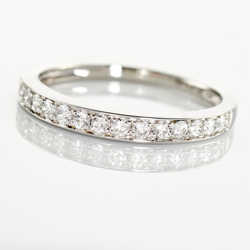 Demi Alliance Juliette Platine Blanc Diamant - Alliances Femme | Histoire d’Or