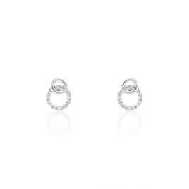 Boucles D'oreilles Puces Mahaut Or Blanc Diamant - Clous d'oreilles Femme | Histoire d’Or