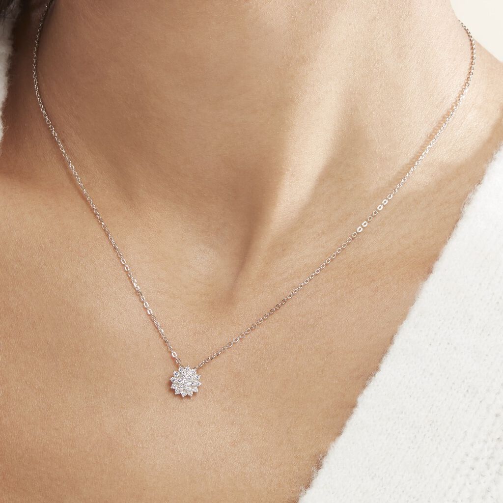 Collier Argent Blanc Maximille Oxydes De Zirconium - Colliers fantaisie Femme | Histoire d’Or