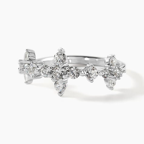 Bague Midnight Flower Argent Blanc Oxyde De Zirconium - Bagues avec pierre Femme | Histoire d’Or