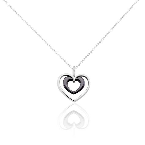 Collier Ceramik Design Argent Blanc Céramique Et Oxyde De Zirconium - Colliers Coeur Femme | Histoire d’Or