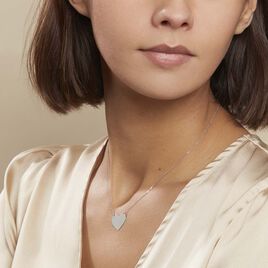 Collier Coeur Gravable Or Blanc - Cadeaux de naissance Femme | Histoire d’Or