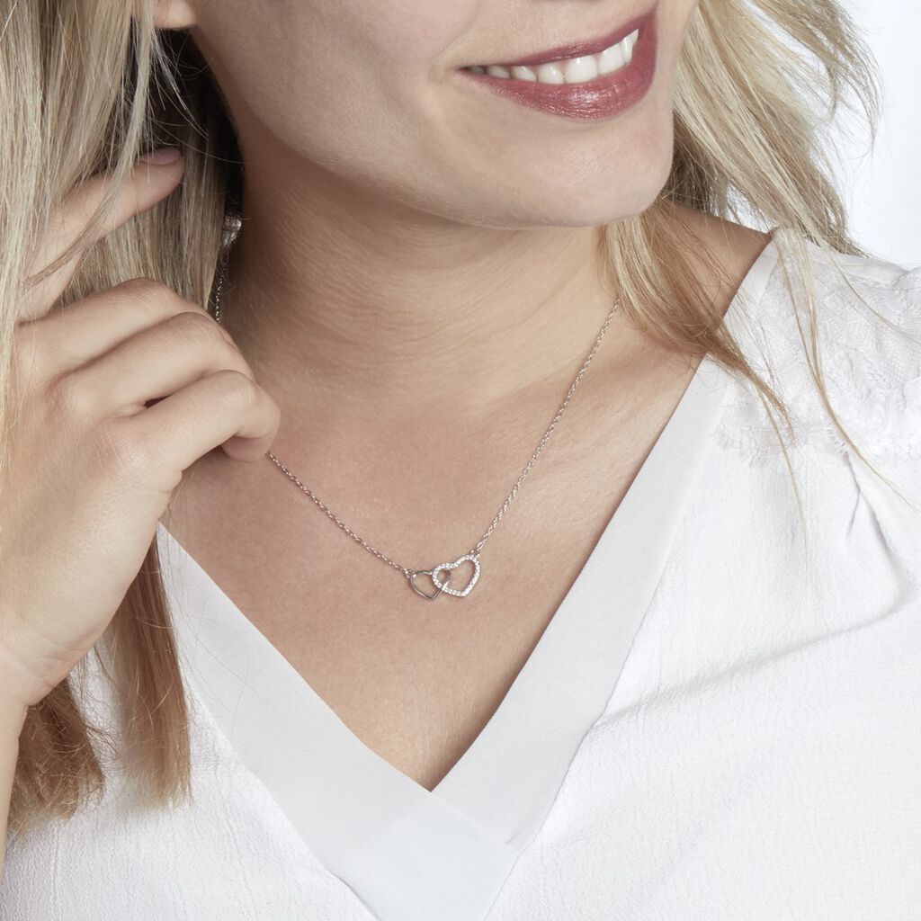 Collier Gasparde Argent Blanc Oxyde De Zirconium - Colliers Coeur Femme | Histoire d’Or