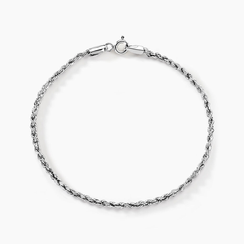 Bracelet Jerry Or Blanc Maille Corde - Bracelets cha&icirc;ne Femme | Histoire d&rsquo;Or