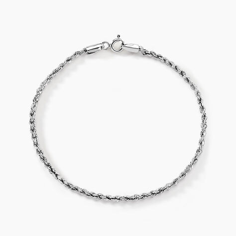 Bracelet Jerry Or Blanc Maille Corde - Bracelets cha&icirc;ne Femme | Histoire d&rsquo;Or