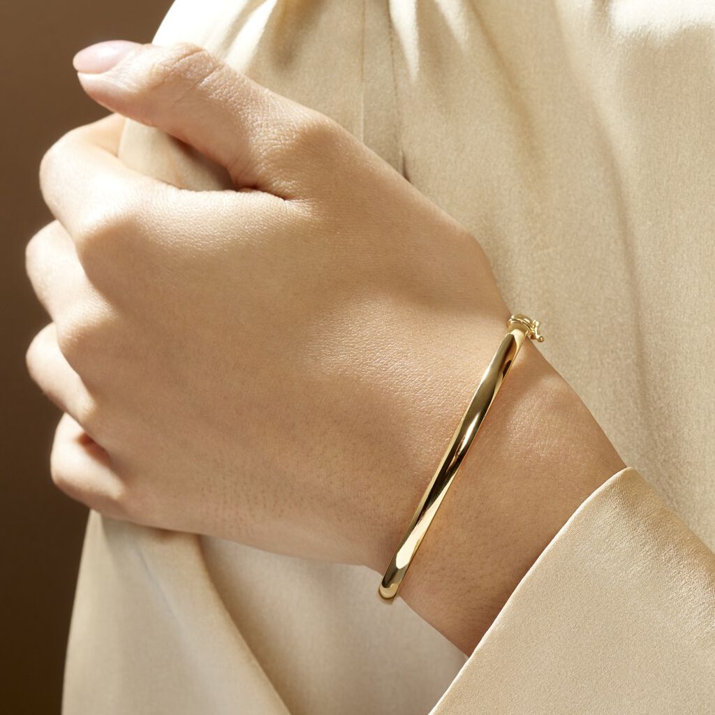 Bracelet Jonc Cynthia Fil Plat Lisse Or Jaune - Bracelets joncs Femme | Histoire d’Or