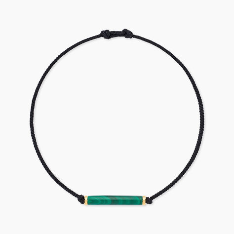 Bracelet Irving Or Jaune Malachite - Bracelets cordon Unisex | Histoire d&rsquo;Or