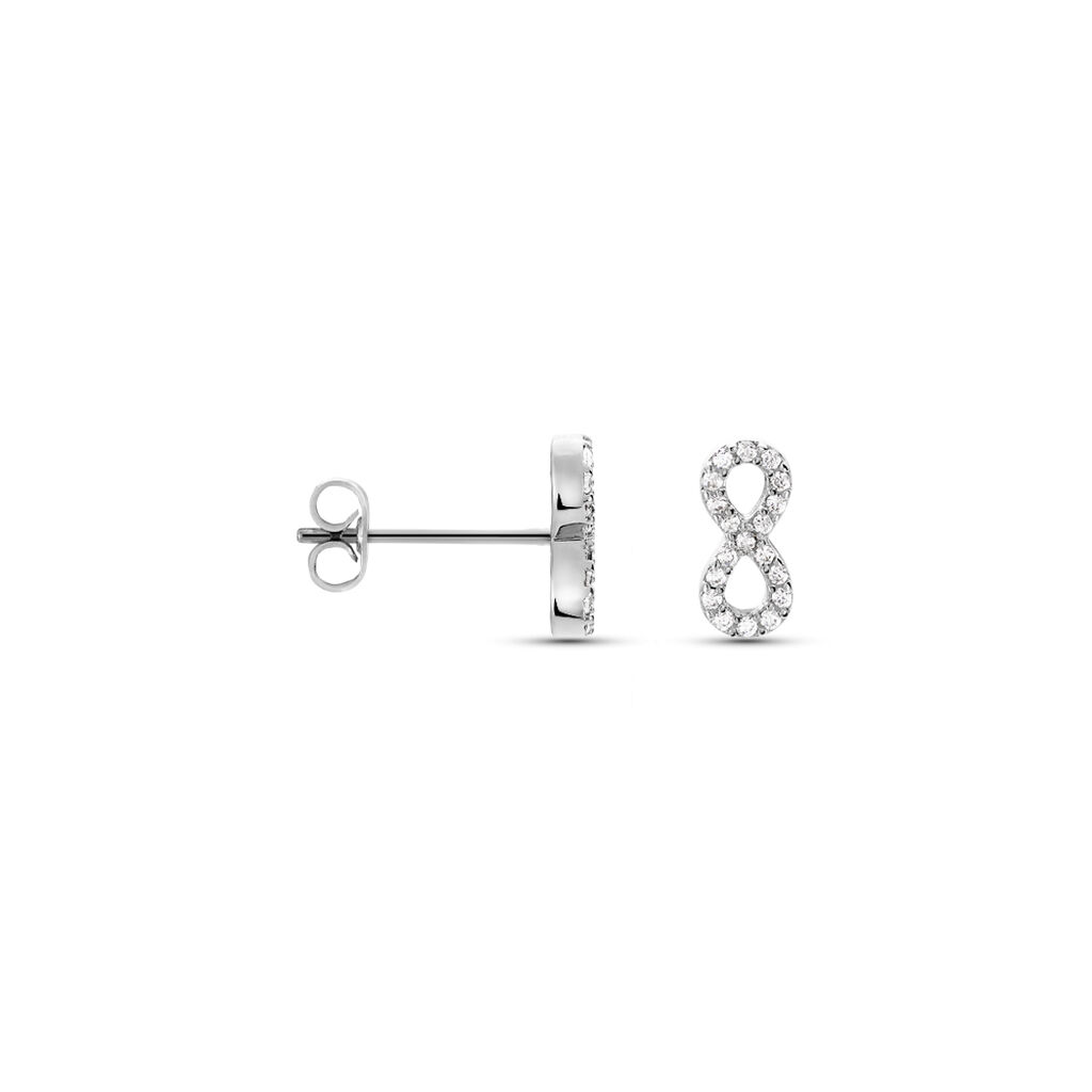 Boucles D'oreilles Puces Terah Argent Blanc Oxyde De Zirconium - Boucles d'oreilles fantaisie Femme | Histoire d’Or