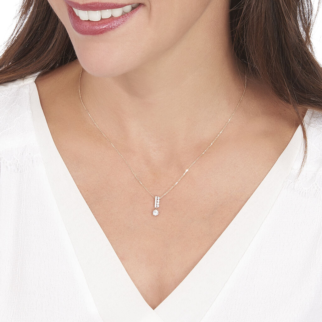 Collier Alie Or Rose Oxyde De Zirconium - Colliers Femme | Histoire d&rsquo;Or