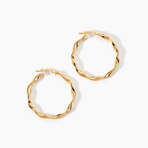 Créoles Falbala Or Jaune - Boucles d'oreilles créoles Femme | Histoire d’Or