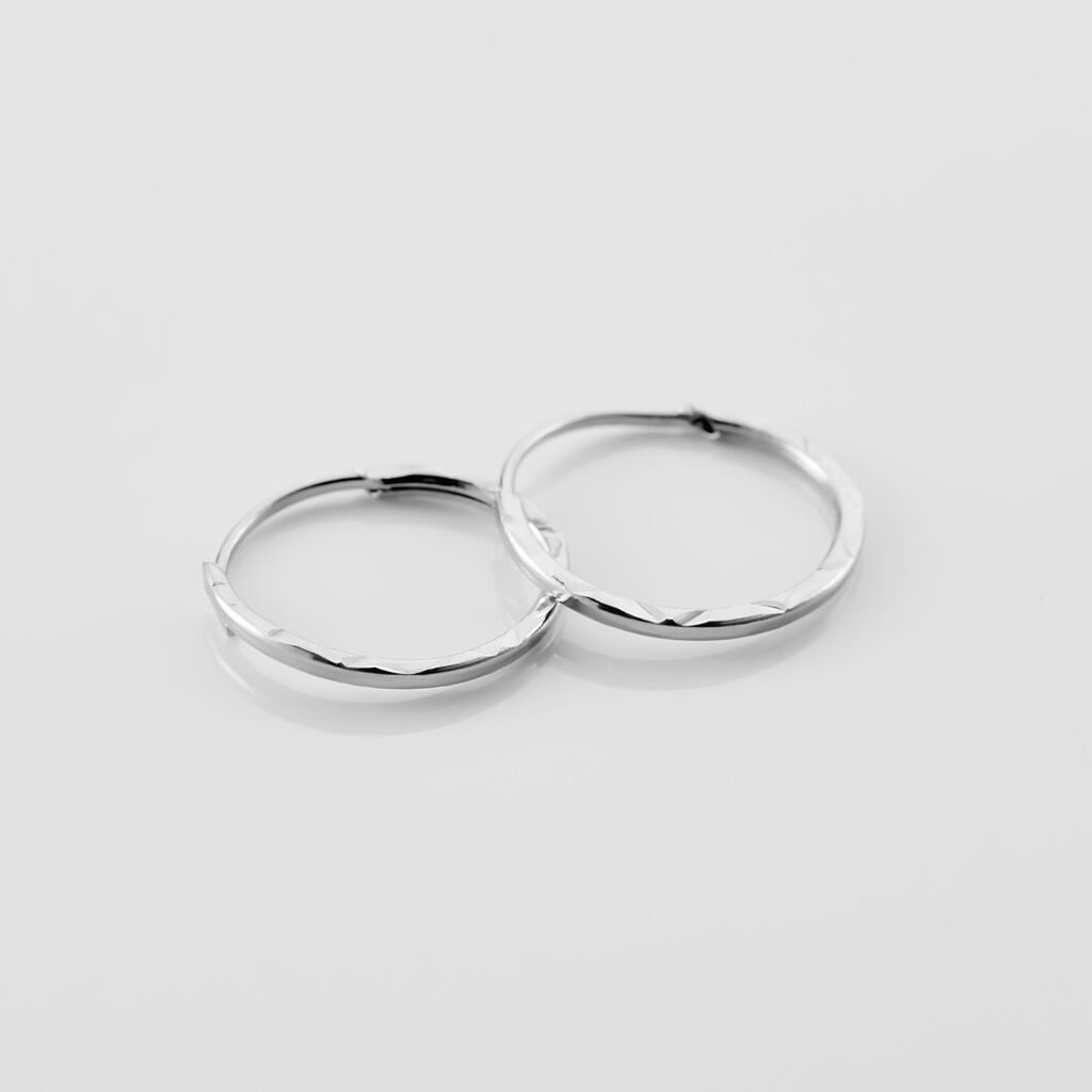 Créoles Valerina Or Blanc - Boucles d'oreilles créoles Femme | Histoire d’Or