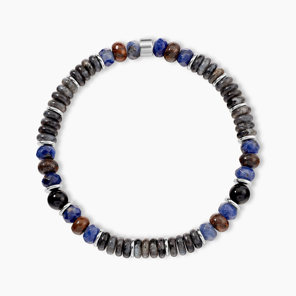 Bracelet Naturel Autres Tricolore Labradorite Sodalite Bronzite - F&ecirc;te des p&egrave;res Homme | Histoire d&rsquo;Or
