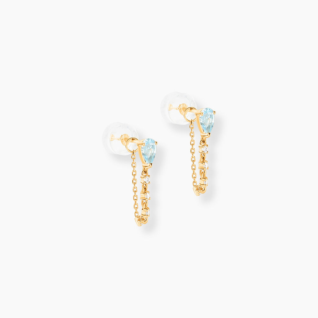 Boucles D'Oreilles Pendantes Jardin Secret Or Jaune Topaze Oxyde De Zirconium - Boucles d'oreilles pendantes Femme | Histoire d&rsquo;Or