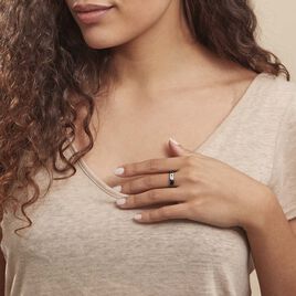 Bague Ceramik Design Argent Blanc Oxyde De Zirconium Et Céramique - Bagues avec pierre Femme | Histoire d’Or
