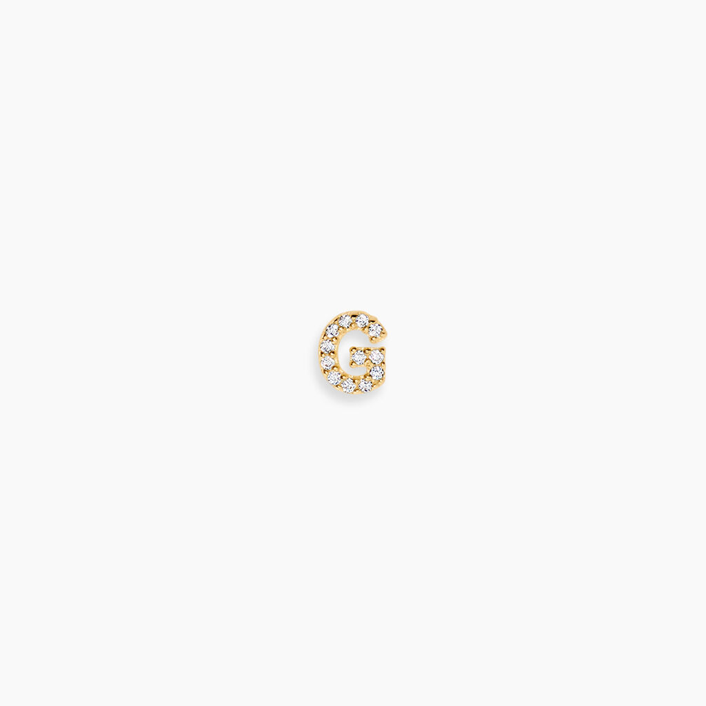 Boucle D'oreille Puce Unitaire Jodoca Or Jaune Oxyde De Zirconium - Boucles d'oreilles empierr&eacute;es Femme | Histoire d&rsquo;Or