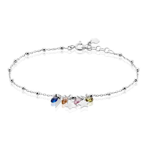 Bracelet Argent Blanc Paulino Pierres Artificelles - Bracelets Femme | Histoire d’Or