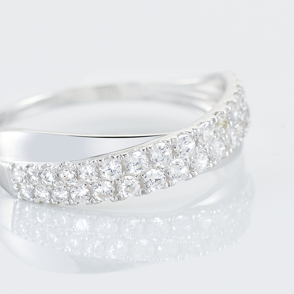Bague Aglae Or Blanc Oxyde De Zirconium - Bagues avec pierre Femme | Histoire d’Or