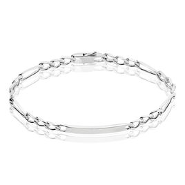 Bracelet Identité Cleona Maille Alternee 1/3 Argent Blanc - Bracelets fantaisie Femme | Histoire d’Or