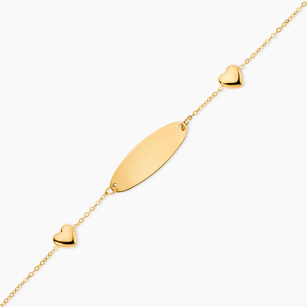 Bracelet Identit&eacute; Gaspardine Maille For&ccedil;at Or Jaune - Bracelets Communion Enfant | Histoire d&rsquo;Or