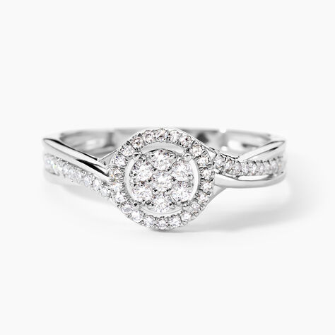 Bague Cissy Platine Blanc Diamant - Bagues avec pierre Femme | Histoire d&rsquo;Or
