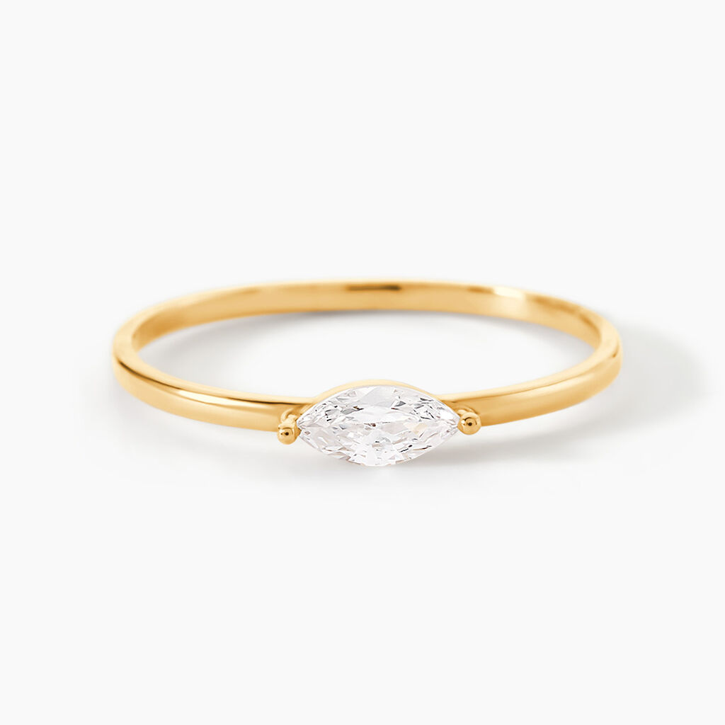Bague Zineb Or Jaune Oxyde De Zirconium - Bagues solitaires Femme | Histoire d&rsquo;Or