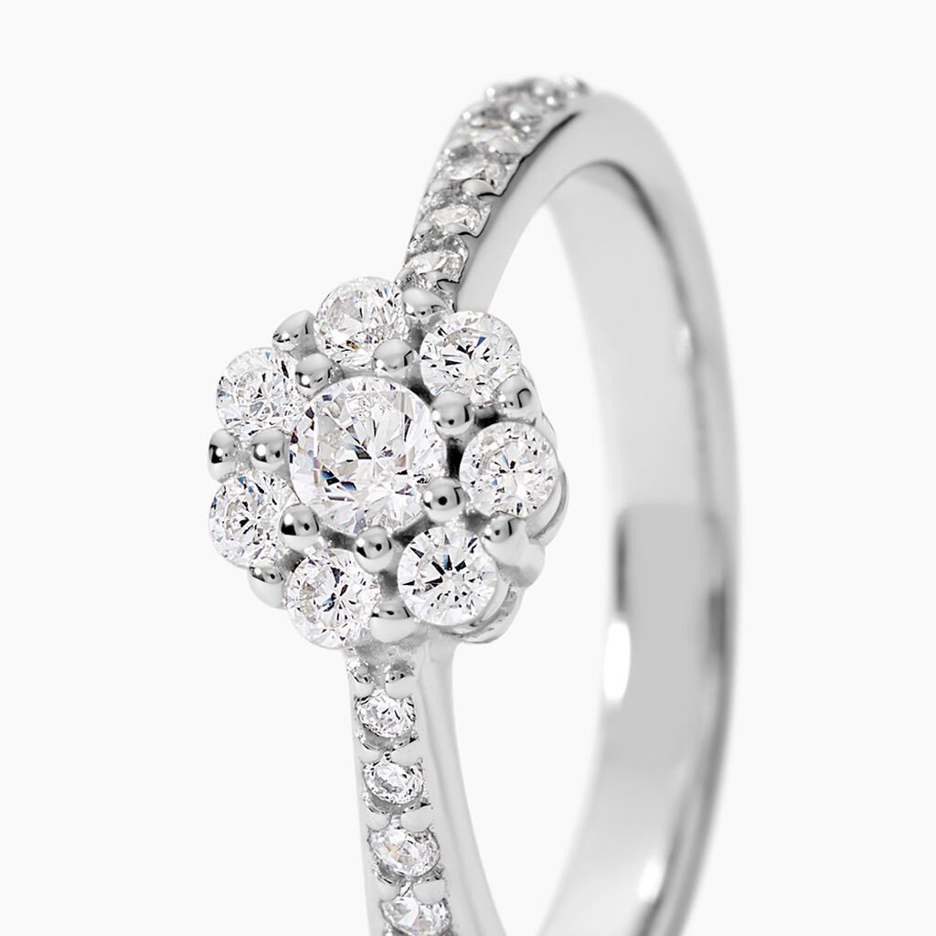 Bague Firmin Argent Blanc Oxyde De Zirconium - Bagues avec pierre Femme | Histoire d&rsquo;Or