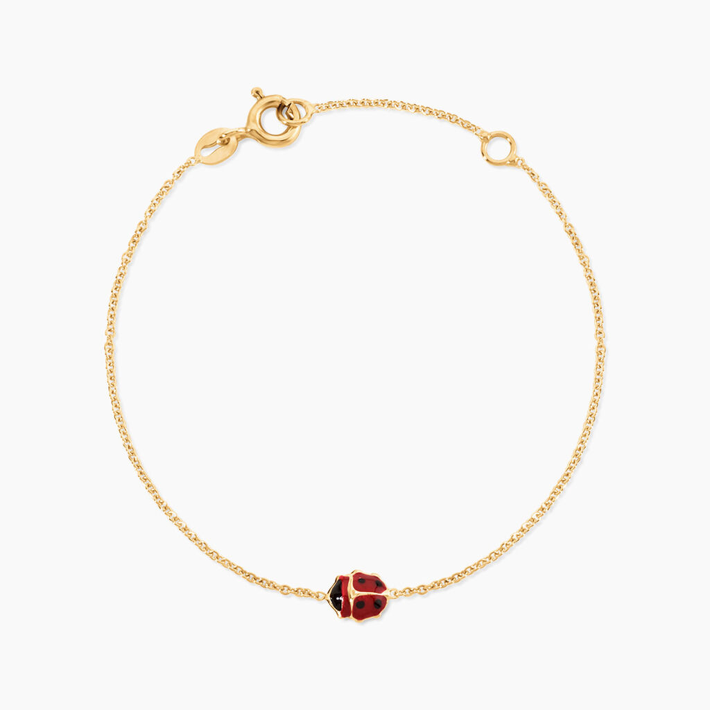 Bracelet Helidie Coccinelle Or Jaune - Bijoux sans pierre Enfant | Histoire d&rsquo;Or