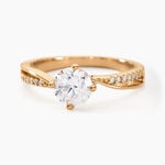 Bague Solitaire Sarah-lee Plaqu&eacute; Or Jaune Oxyde De Zirconium - Bagues solitaires Femme | Histoire d&rsquo;Or