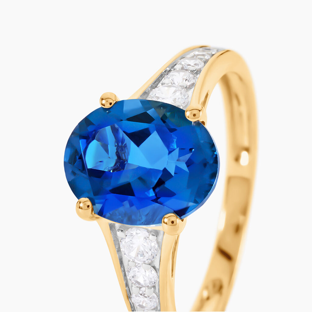 Bague Or Jaune Marie-camille Topaze Oxydes De Zirconium - Bagues solitaires Femme | Histoire d’Or