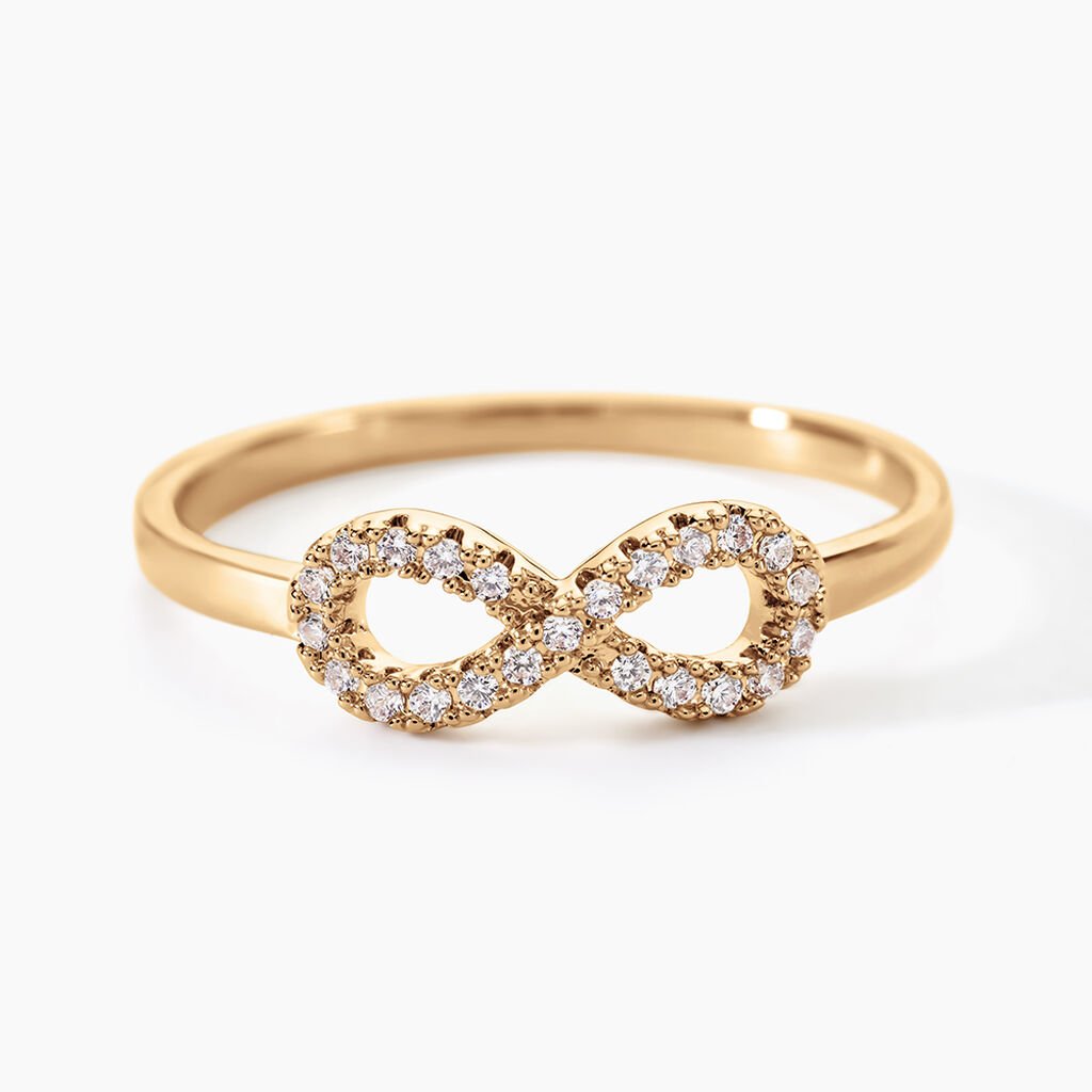 Bague Merane Plaqu&eacute; Or Jaune Oxyde De Zirconium - Bagues avec pierre Femme | Histoire d&rsquo;Or