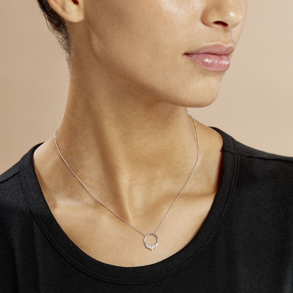 Collier Catiane Argent Blanc Oxyde De Zirconium - Colliers fantaisie Femme | Histoire d’Or