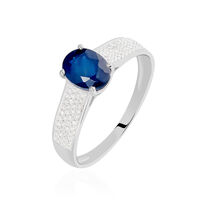 Bague Crista Or Blanc Saphir Et Diamant