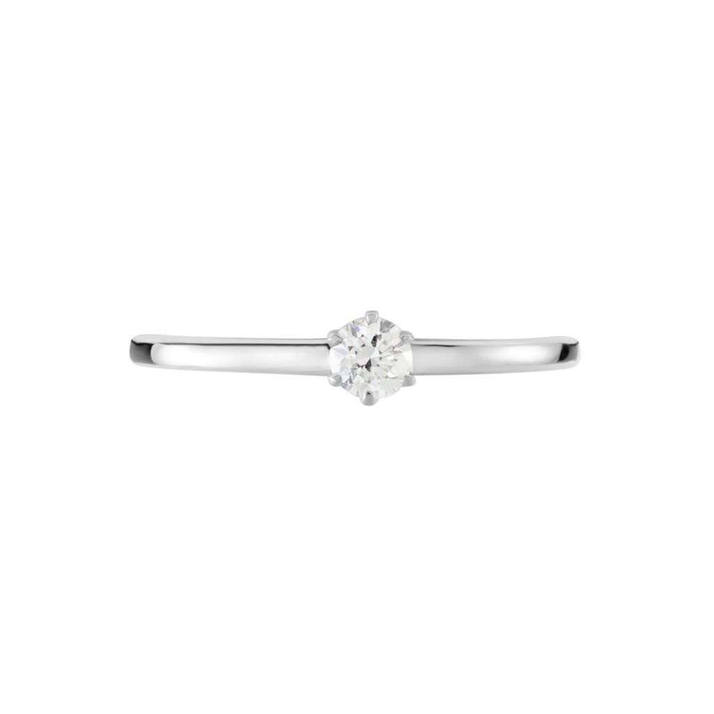 Solitaire  Natalia Platine Blanc Diamant - Bagues solitaires Femme | Histoire d’Or