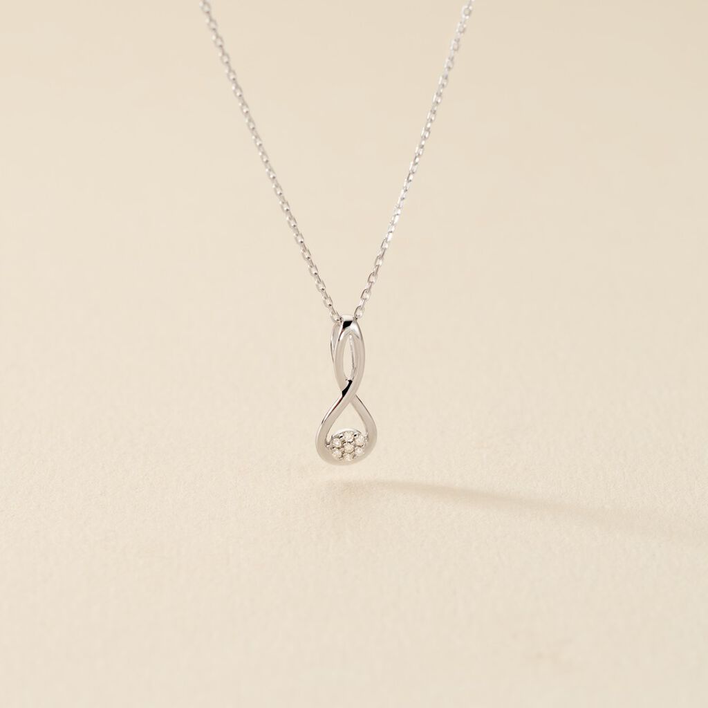 Collier Shaeen Or Blanc Diamant - Colliers Femme | Histoire d&rsquo;Or