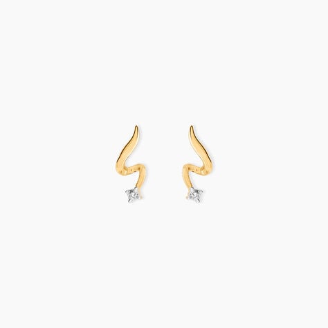 Boucles D'Oreilles Puces Zsofia Or Jaune Diamant - Clous d'oreilles Femme | Histoire d’Or