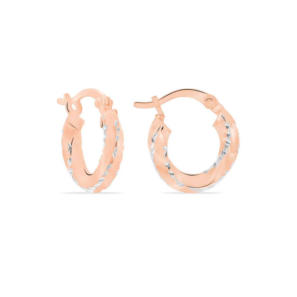 Creoles Argent Rose Diane - Boucles d'oreilles créoles Femme | Histoire d’Or