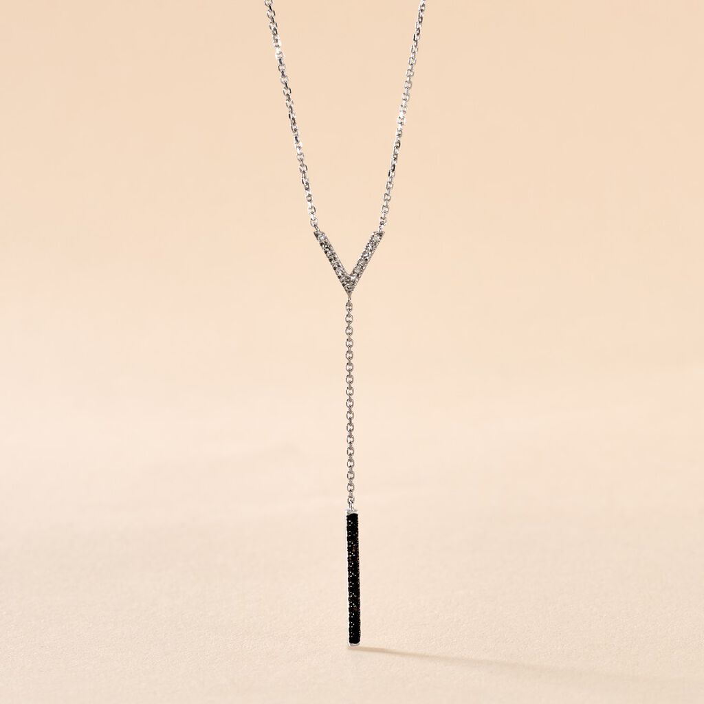 Collier Rachel Or Blanc Diamant - Colliers Femme | Histoire d&rsquo;Or