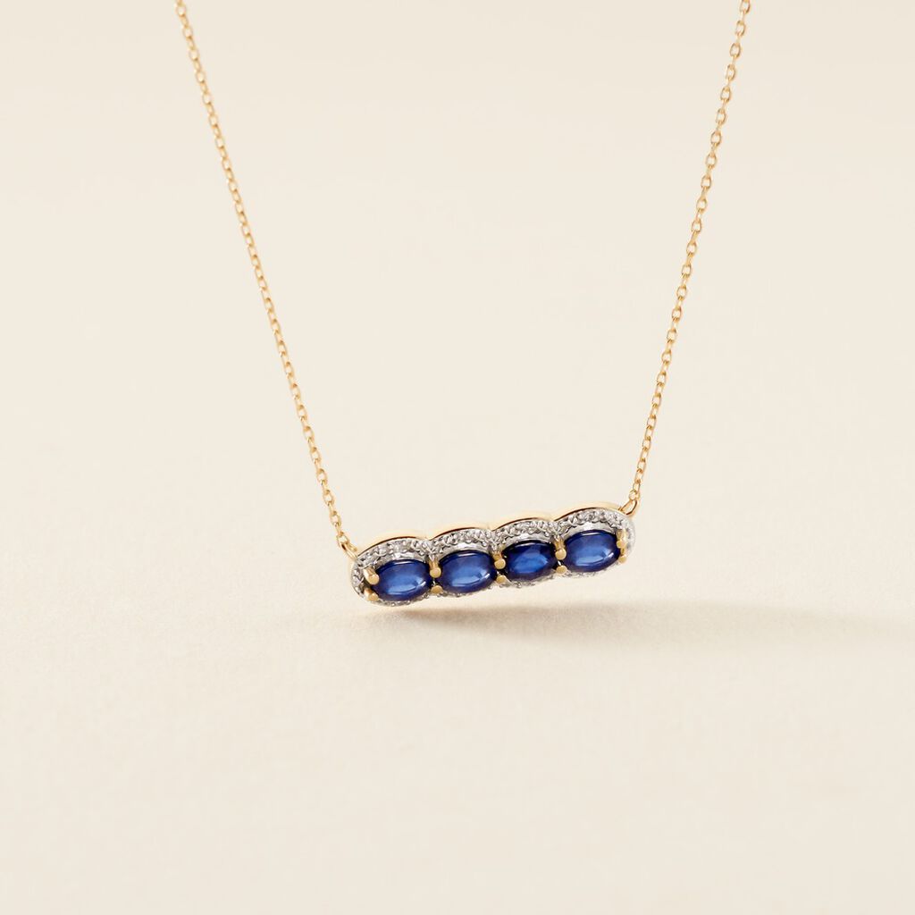 Collier Margaux Or Jaune Saphir Diamant - Colliers Femme | Histoire d&rsquo;Or