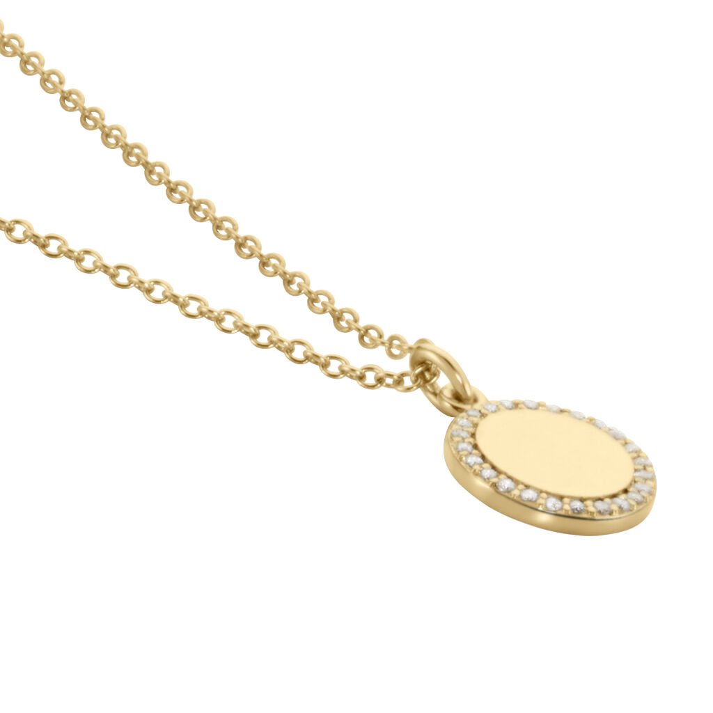 Collier Nehemiah Plaque Or Oxyde De Zirconium - Colliers fantaisie Femme | Histoire d’Or