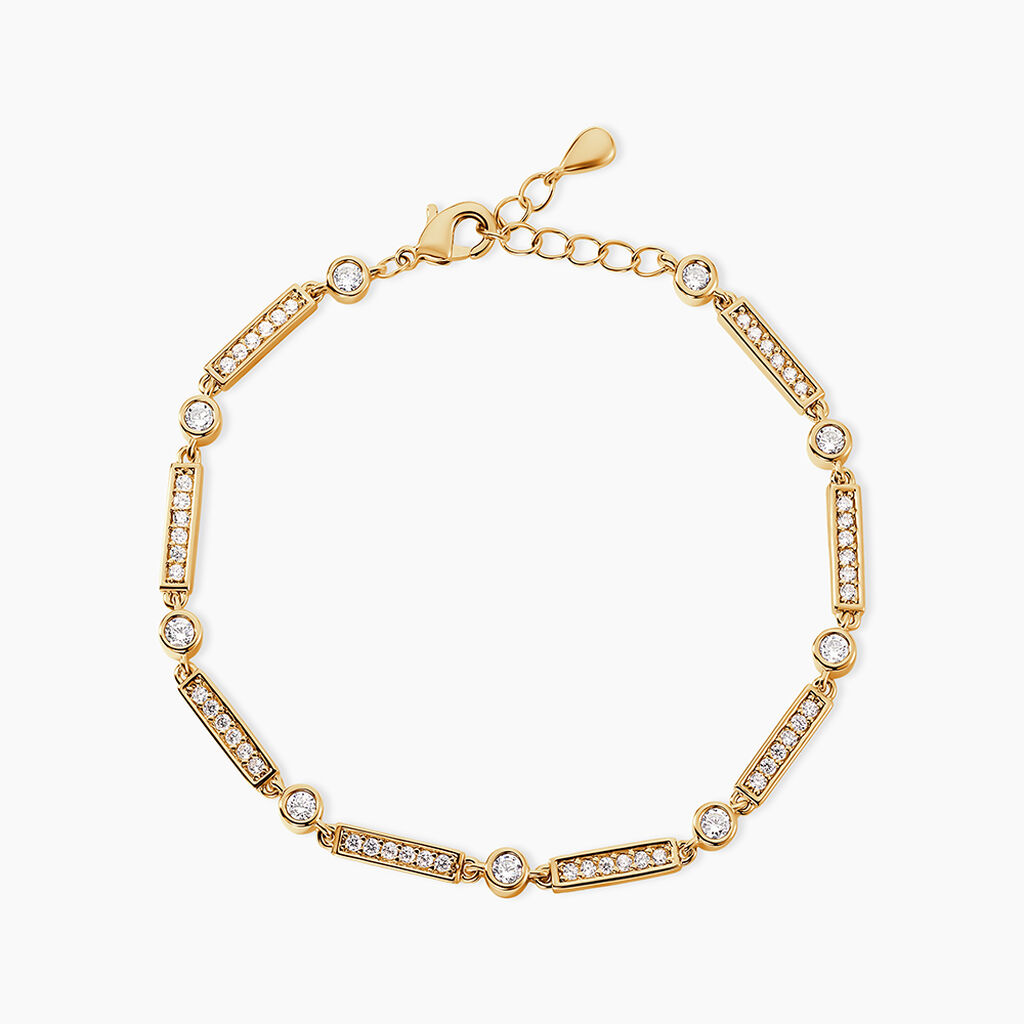Bracelet Plaqu&eacute; Or Epilobe Oxydes De Zirconium - Bracelets Femme | Histoire d&rsquo;Or