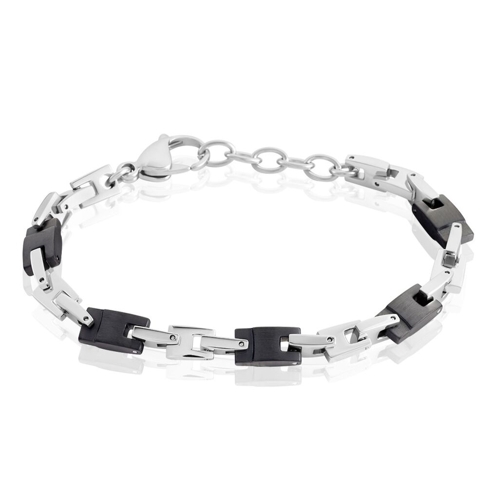 Bracelet Jourdan Homme Black Beal Acier Argente - Bracelets Homme | Histoire d’Or