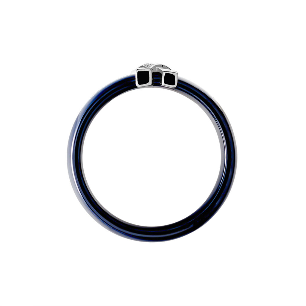 Bague Cronos Argent Blanc Céramique Oxyde - Bagues avec pierre Femme | Histoire d’Or
