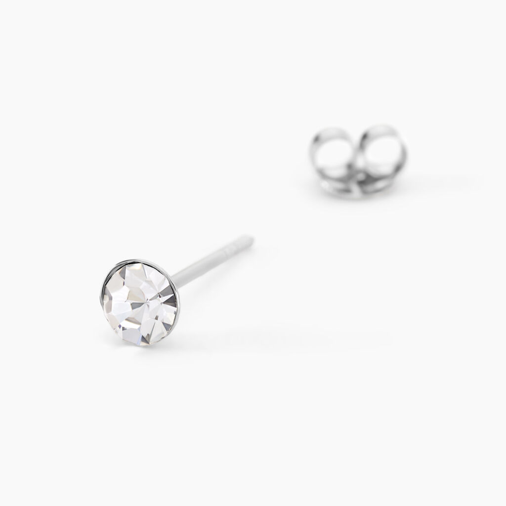 Boucles D'oreilles Puces Loeiza Argent Blanc Oxyde De Zirconium - Boucles d'oreilles fantaisie Femme | Histoire d&rsquo;Or