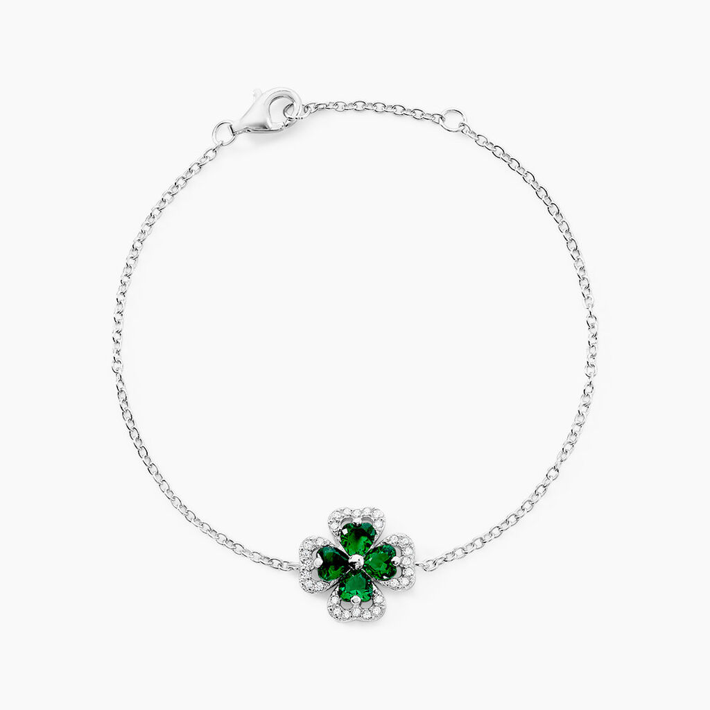 Bracelet Argent Blanc Deryn Verre Oxydes De Zirconium