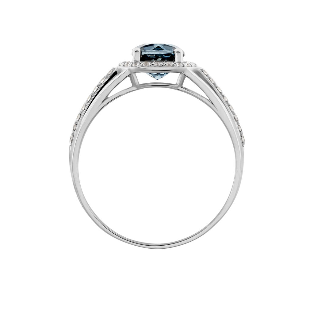 Bague Or Blanc Maeva Topaze Oxydes De Zirconium - Bagues solitaires Femme | Histoire d’Or
