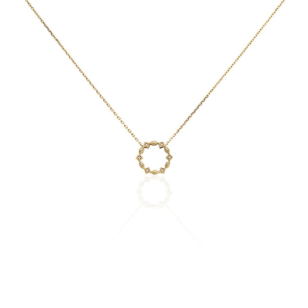 Collier &eacute;clat Perl&eacute; Plaqu&eacute; Or Oxyde De Zirconium - Colliers Femme | Histoire d&rsquo;Or