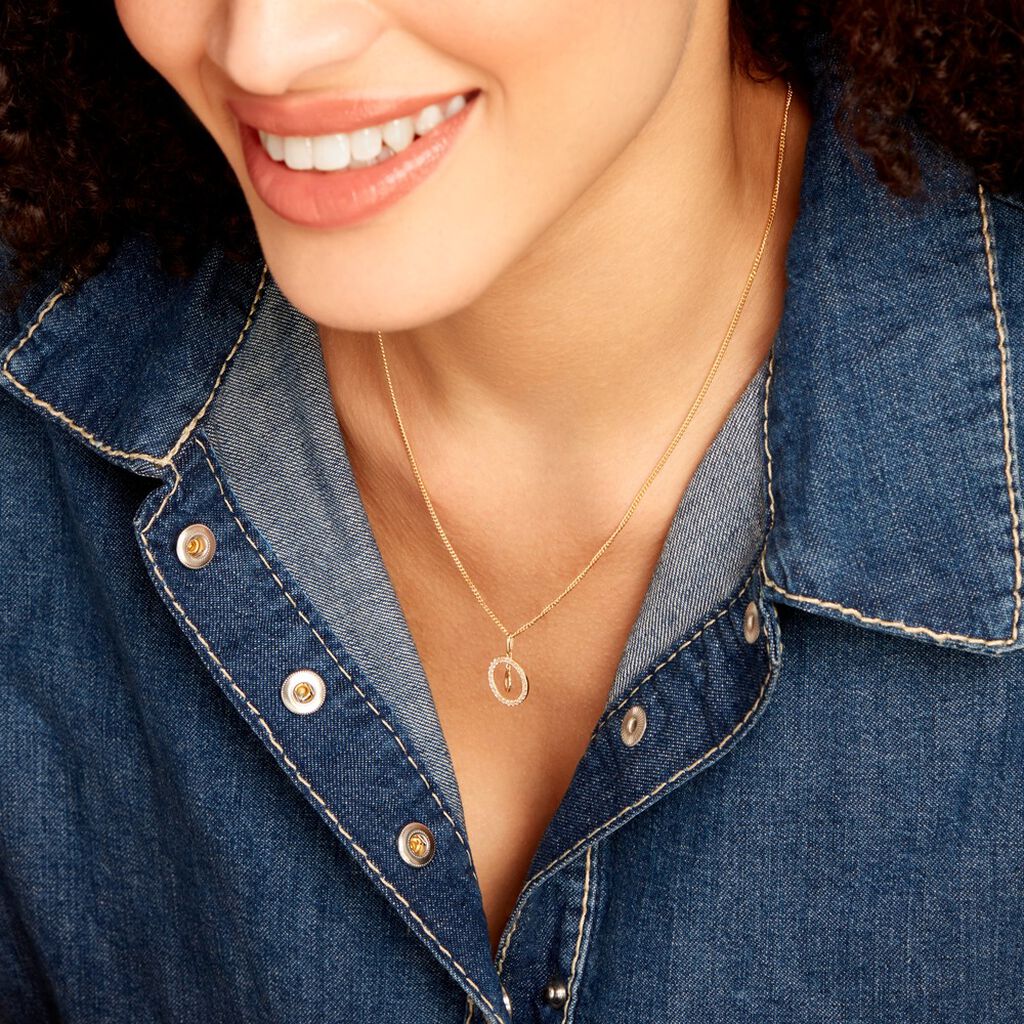 Pendentif Gabe Or Jaune Oxyde De Zirconium - Pendentifs Femme | Histoire d’Or